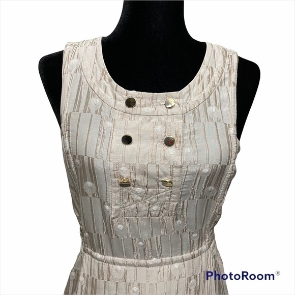 Marc by Marc Jacobs Cream Dress with gold buttons - Picture 3 of 13